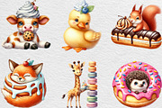 Watercolor Sweets Cute Bakery Animal, an Illustration by Black Bird Studio (Thumbnail 3 of 4)