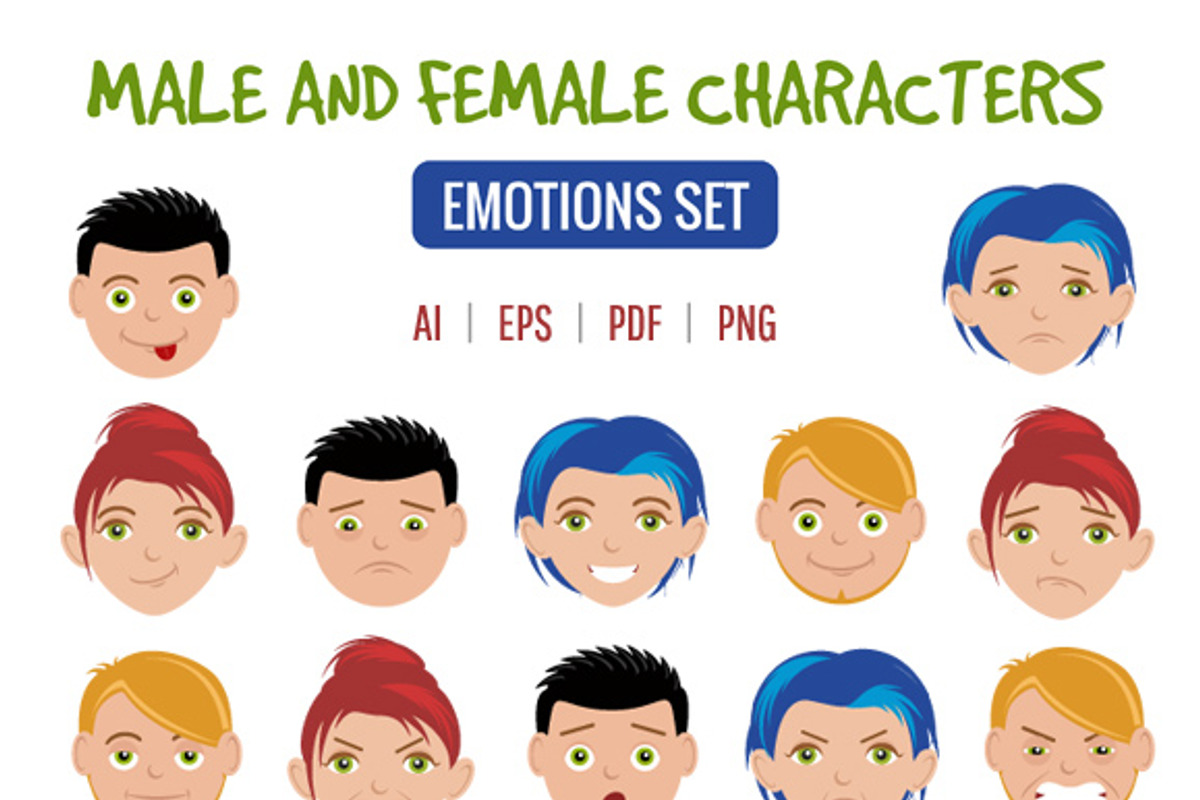 Cartoon People Emotion Set, a Person Illustration by Albert Does Stuff (Photo 1 of 2)