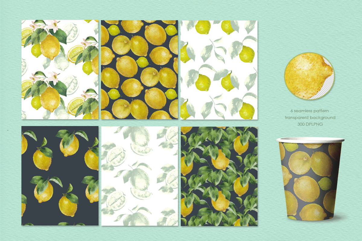 Lemon Collection, a Food Illustration by oKOLOstyle (Photo 4 of 8)