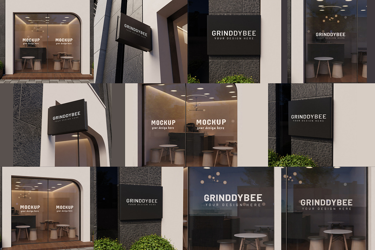 Signage & Storefront logo mockup, an Advertising Mockup by Mockthethics. (Photo 2 of 13)