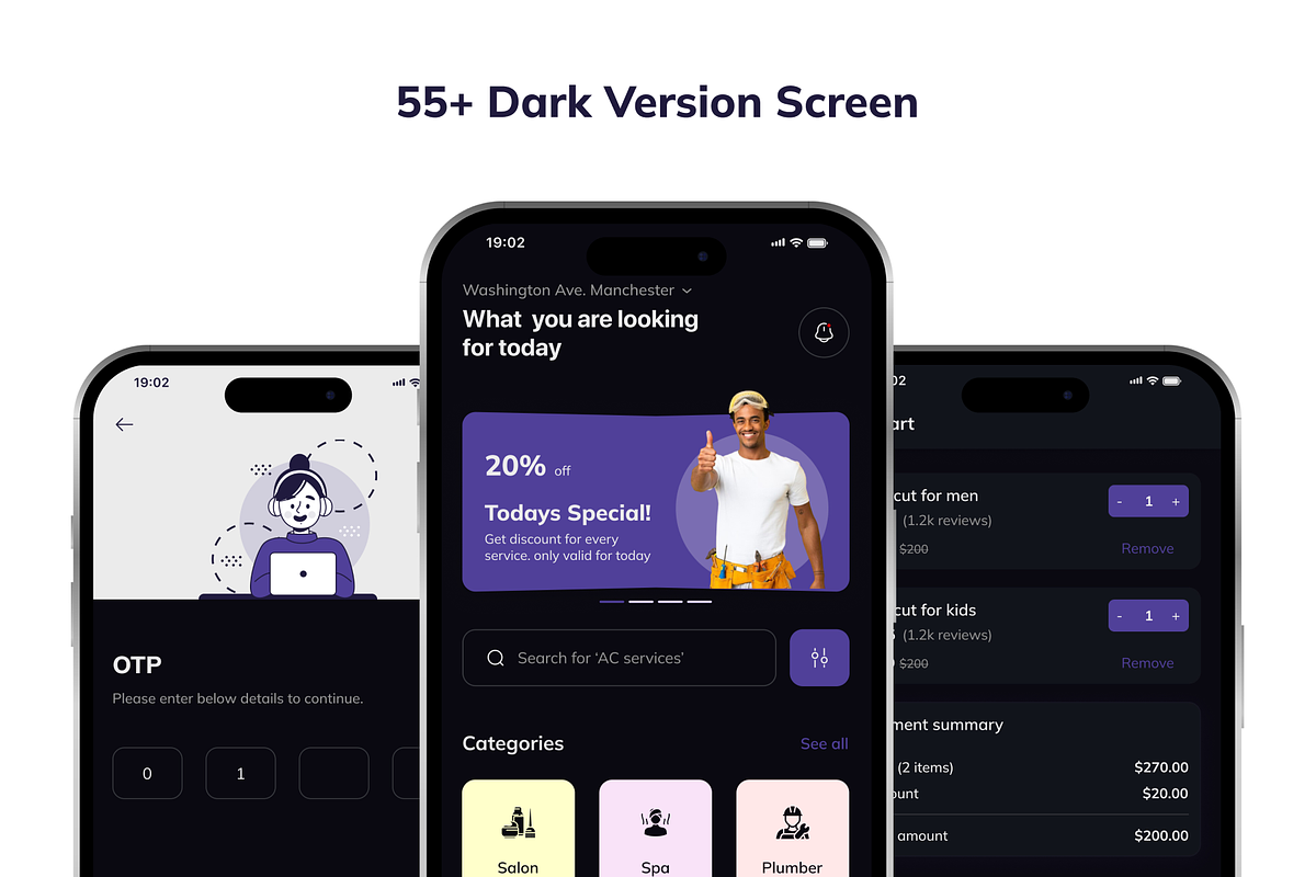 Home Helper On Demand Service App UI, an UI Kit Template by Futurelens (Photo 7 of 8)