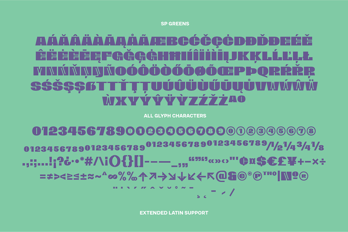 SP GREENS Font Display, a Sans Serif Font by Sup.Port Studio (Photo 13 of 13)