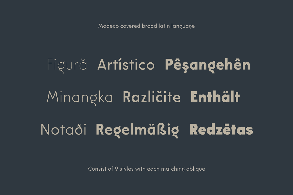 Modeco; Art Deco Geometric Sans, a Sans Serif Font by Eko Bimantara (Photo 7 of 9)