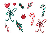 Cute Christmas Clipart Set, an Illustration by HabitusDesigns (Thumbnail 3 of 7)