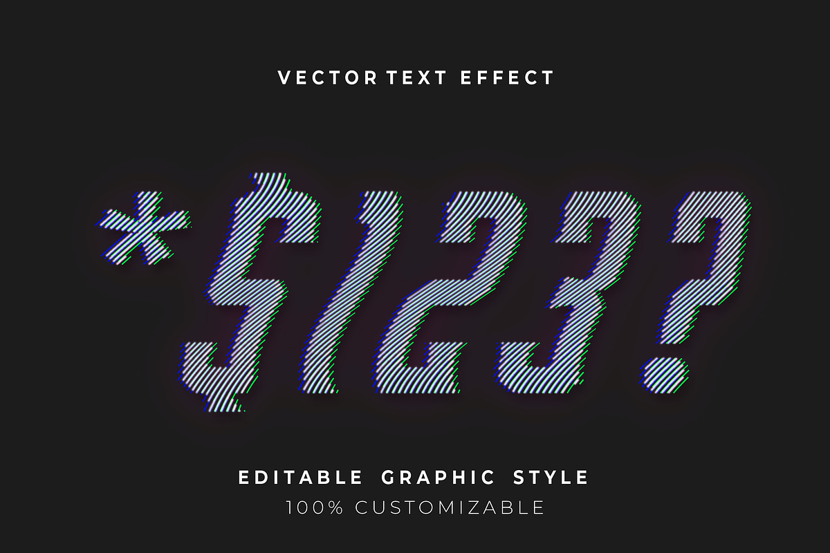 Glitch Stripes Wavy Text Effect preview 2