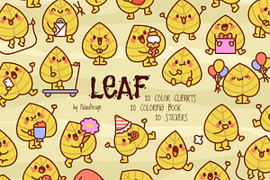 Cute Kawaii Autumn Leaf Character, a Seasonal Illustration by Palau