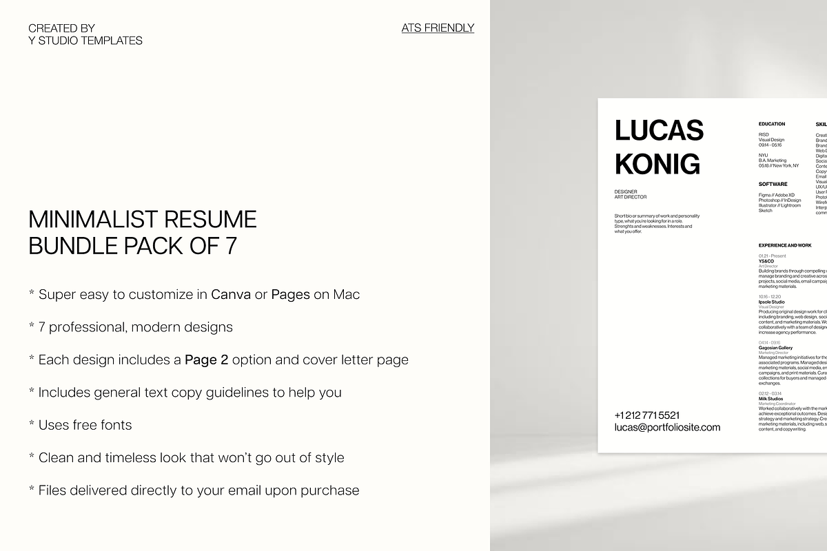 Minimal Resume Template Pack of 7, a Resume Template by Yasmine S. (Photo 3 of 4)