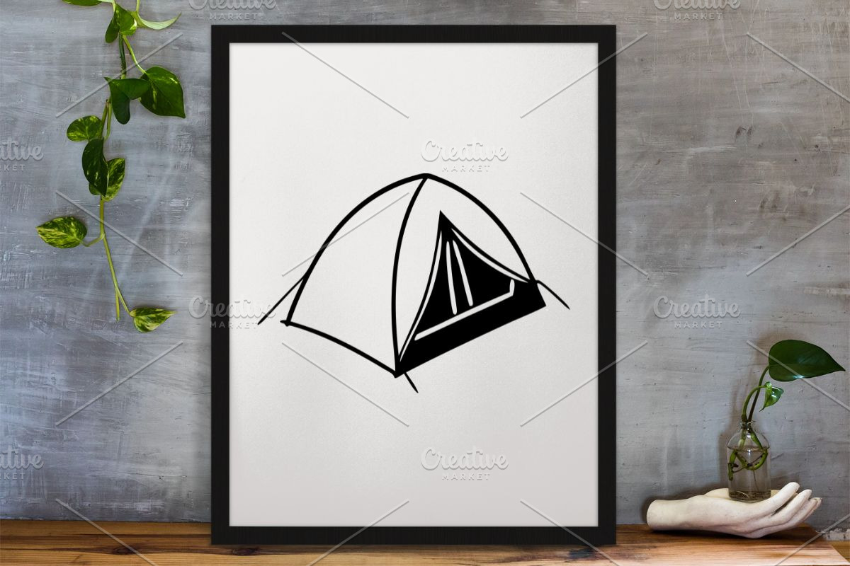 Camping Tent Silhouette SVG, an Object Illustration by newminddesign (Photo 3 of 3)