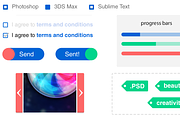 Cyanoflat - PSD Vector UI Elements, a Templates & Theme by Bilal Khettab (Thumbnail 3 of 5)