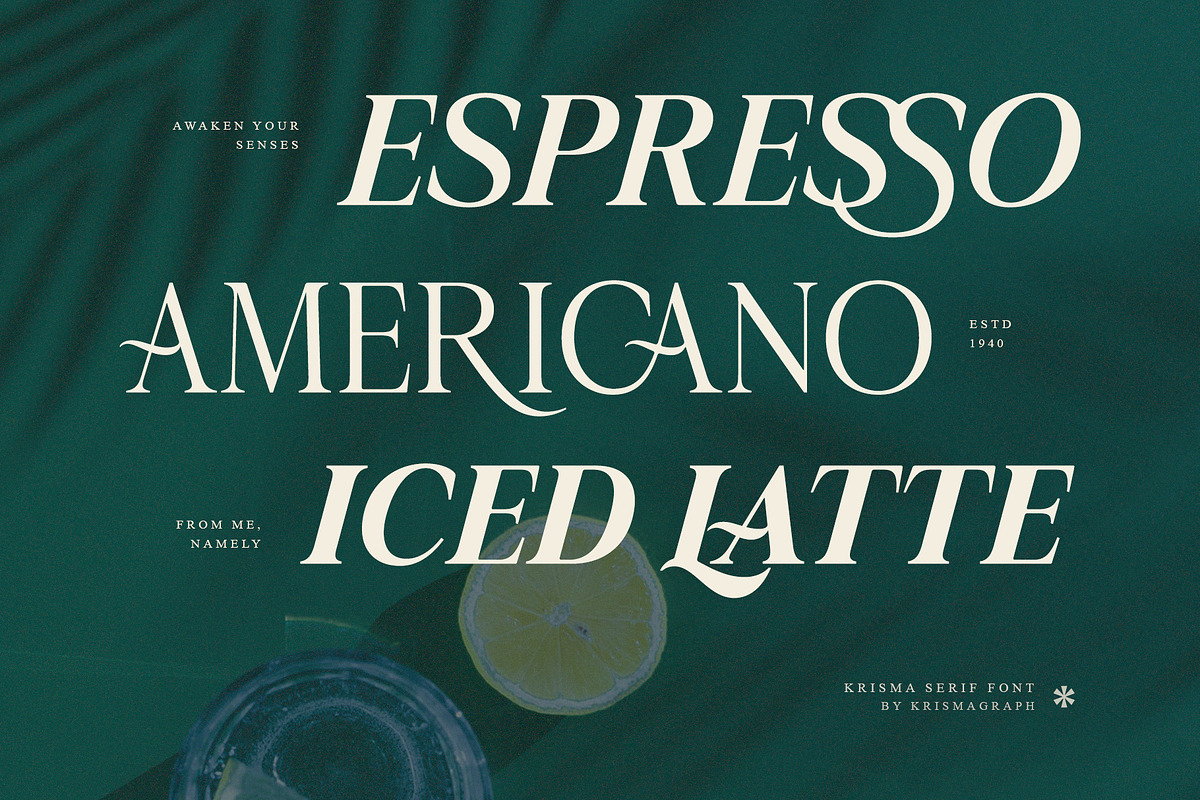 Krisma Serif - Elegant Serif Family, a Serif Font by Krismagraph (Photo 8 of 15)