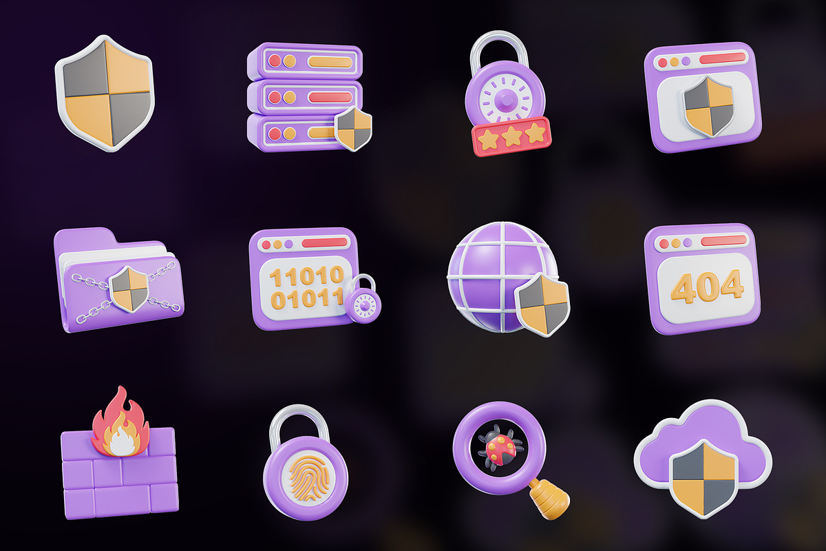 Cyber Security 3D Icon, an Object Graphic by Artnivora.Std (Photo 3 of 4)