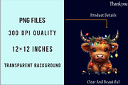 Cute Christmas Highland Cow Clipart, an Illustration by SinaCreation (Thumbnail 6 of 7)