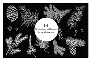 Vector silhouettes of fir branches, an Illustration by risovanya (Thumbnail 1 of 3)