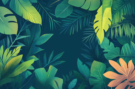 Lush Green Foliage Creates a Vibrant, a Photo by Tanuart