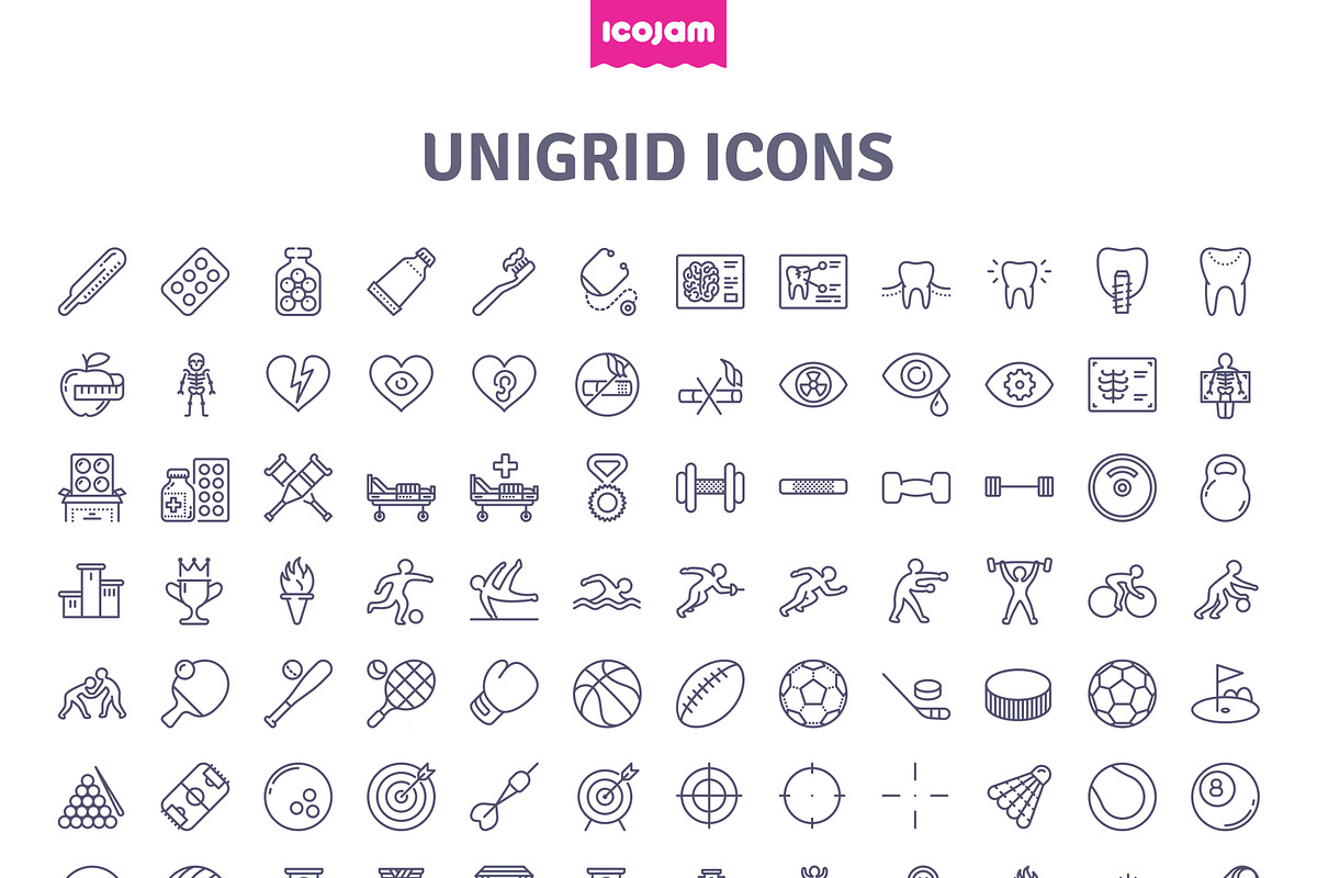 3552 Unigrid icons, an Outline Icon by Icojam store (Photo 5 of 14)