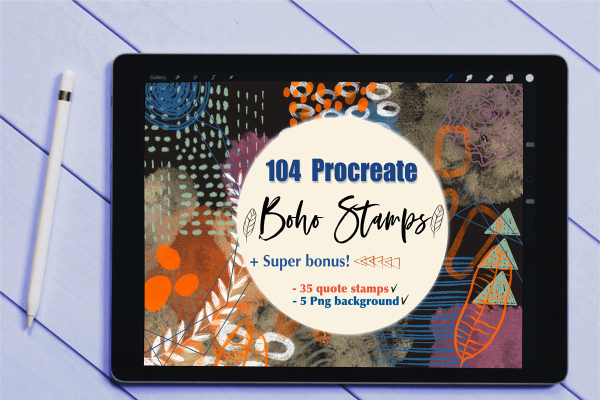 Procreate Stamps - Boho, a Brush Add-On by Li Zamperini (Photo 1 of 13)