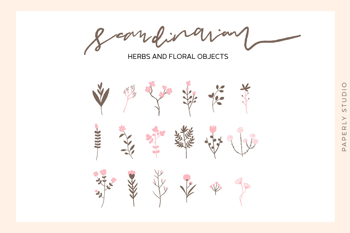Scandinavian - Herbs and Flowers, an Object Illustration by Paperly Studio (Photo 2 of 4)