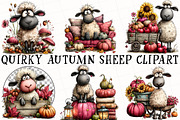 Quirky Autumn Sheep Clipart, a Seasonal Illustration by OK Design (Thumbnail 2 of 6)