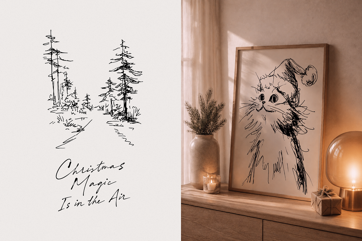 Christmas Sketch Nostalgia Pack, an Object Illustration by Nutalin Art (Photo 11 of 12)