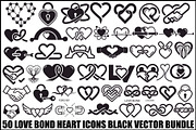 50 Love Bond Heart Icons Vector Bund, an Illustration by Designs_River (Thumbnail 1 of 46)