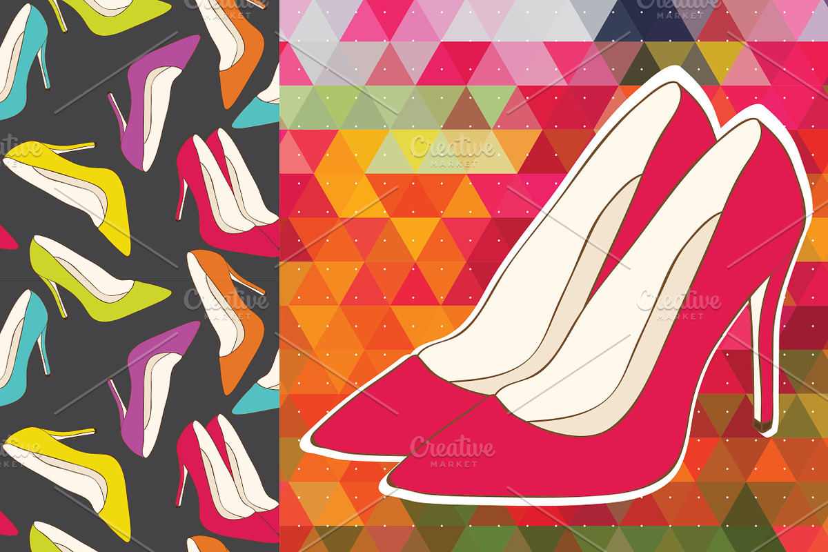 Women high heel shoes patterns., a Pattern Graphic by Little A (Aigul) (Photo 1 of 4)
