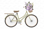 Lavender Bicycle & Flower Vectors, an Illustration by Amanda Ilkov (Thumbnail 3 of 5)