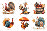 Watercolor Autumn Turkey Clipart, an Illustration by Dream Creation (Thumbnail 4 of 5)