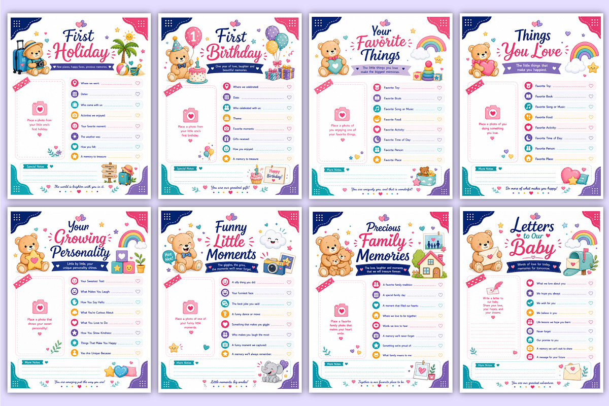 Baby Memory Book | First Year Baby, a Stationery Template by Mustafiz (Photo 5 of 5)