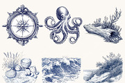 Watercolor Nautical Clipart, an Object Illustration by SparkyDesignsUS (Thumbnail 3 of 9)