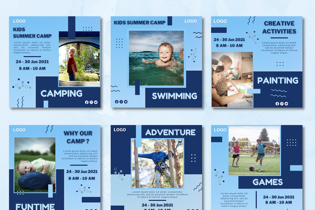 Instagram Kids Summer Camp Templates, a Social Media Template by Qamso Designs (Photo 2 of 3)