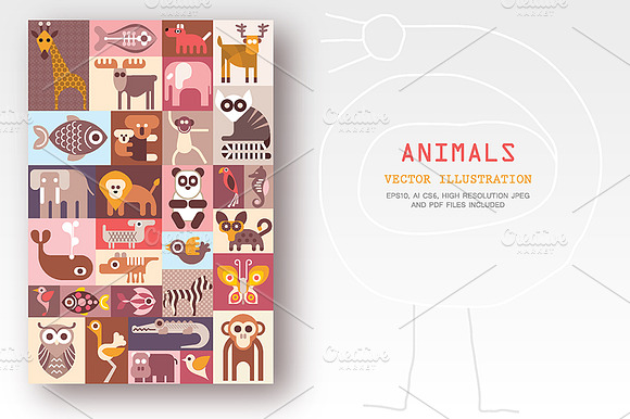 Animals vector illustration preview 3