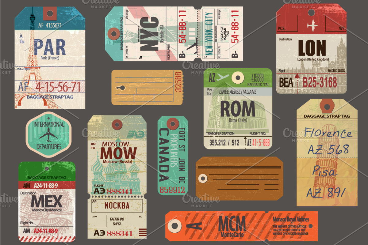 Vintage Travel Mega Pack, Vector, a Texture Illustration by a Blond Moment (Photo 1 of 6)