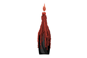 Red lighting and melting candle in, an Object Illustration by Toltemara