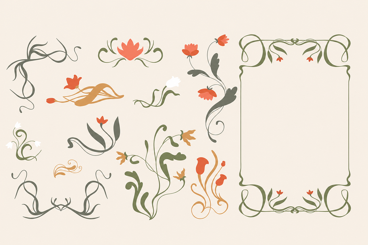 Art Nouveau Frames & Ornaments, a Decorative Illustration by Anna Studio (Photo 8 of 12)