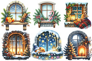 Christmas cozy window clipart, an Illustration by Designworld (Thumbnail 2 of 6)