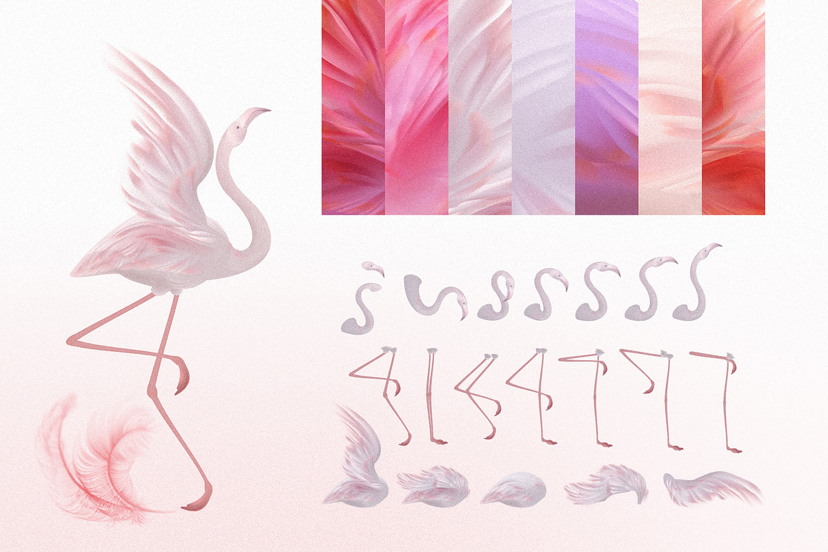 Flamingo - tropical constructor, a Decorative Illustration by Gluiki (Photo 2 of 11)