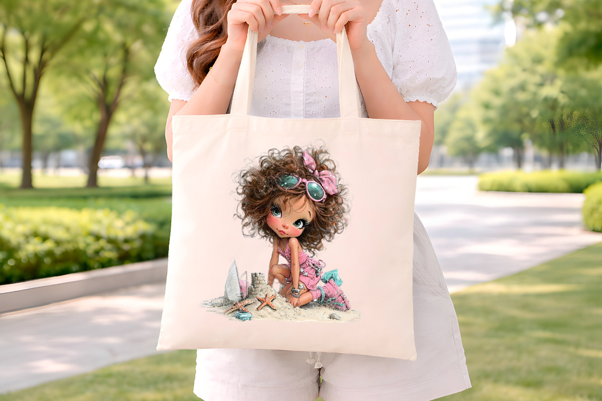 Whimsical Beach Girl Clipart, an Illustration by Digital Artistic99 (Photo 9 of 11)