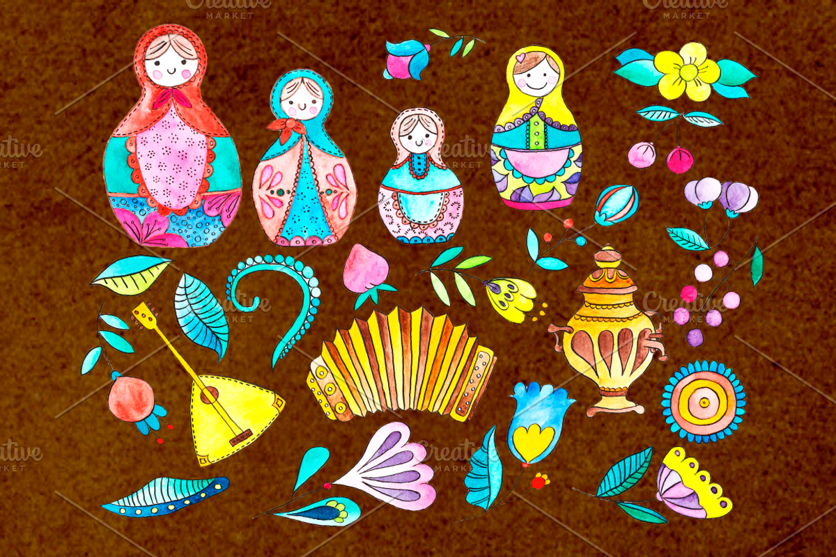 Matryoshka Russian Doll Clipart PNG preview 2