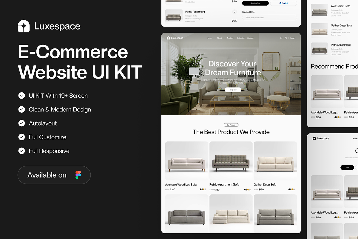 Luxespace - E-Commerce Website UI KI, a Device Mockup by Odama (Photo 1 of 6)