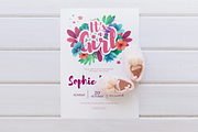 Baby Girl Shower Invitation, an Invitation Template by Uniyok (Thumbnail 3 of 3)