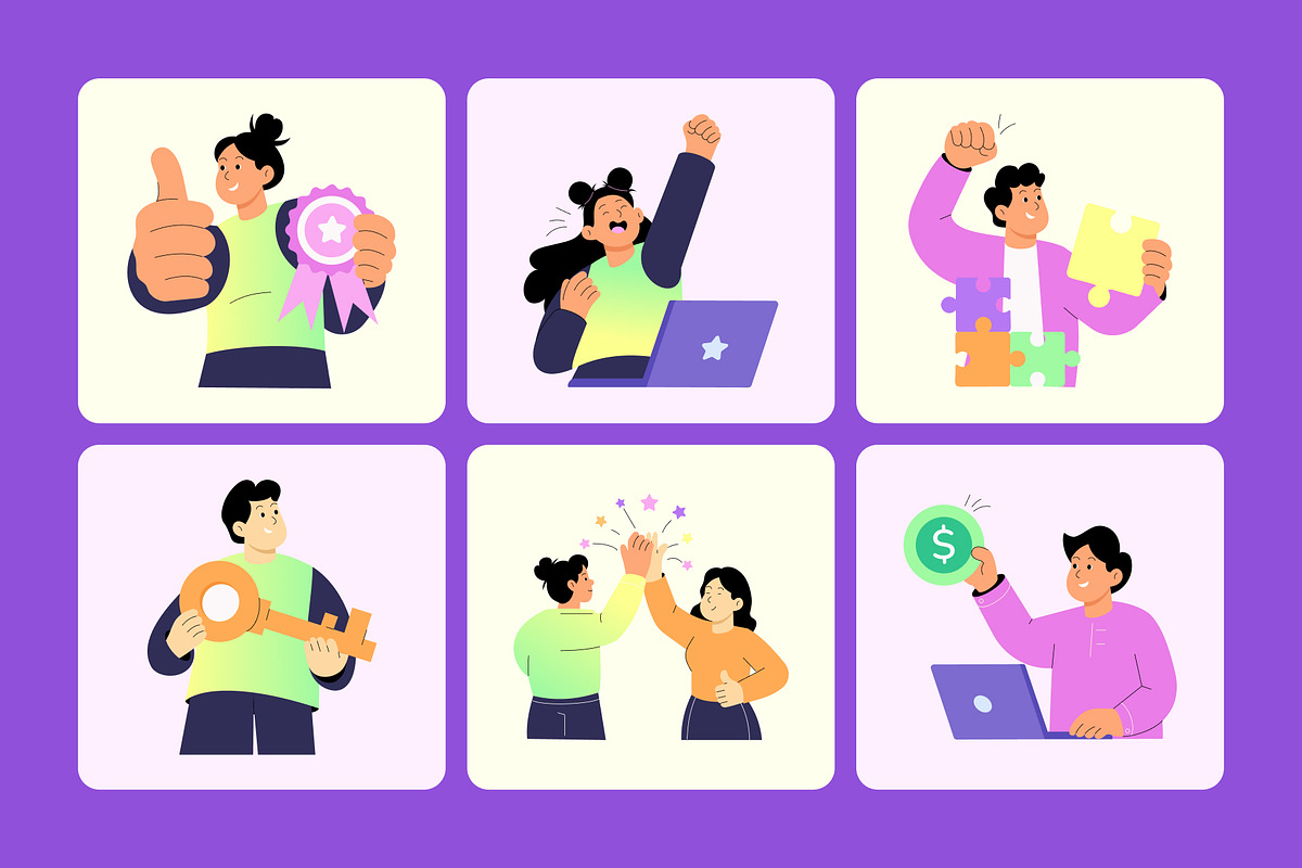 35 Animated Success Illustrations, a Person Illustration by Prosymbols (Photo 3 of 4)