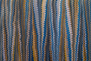 Marbled paper containing paper, marbled, and hand painted