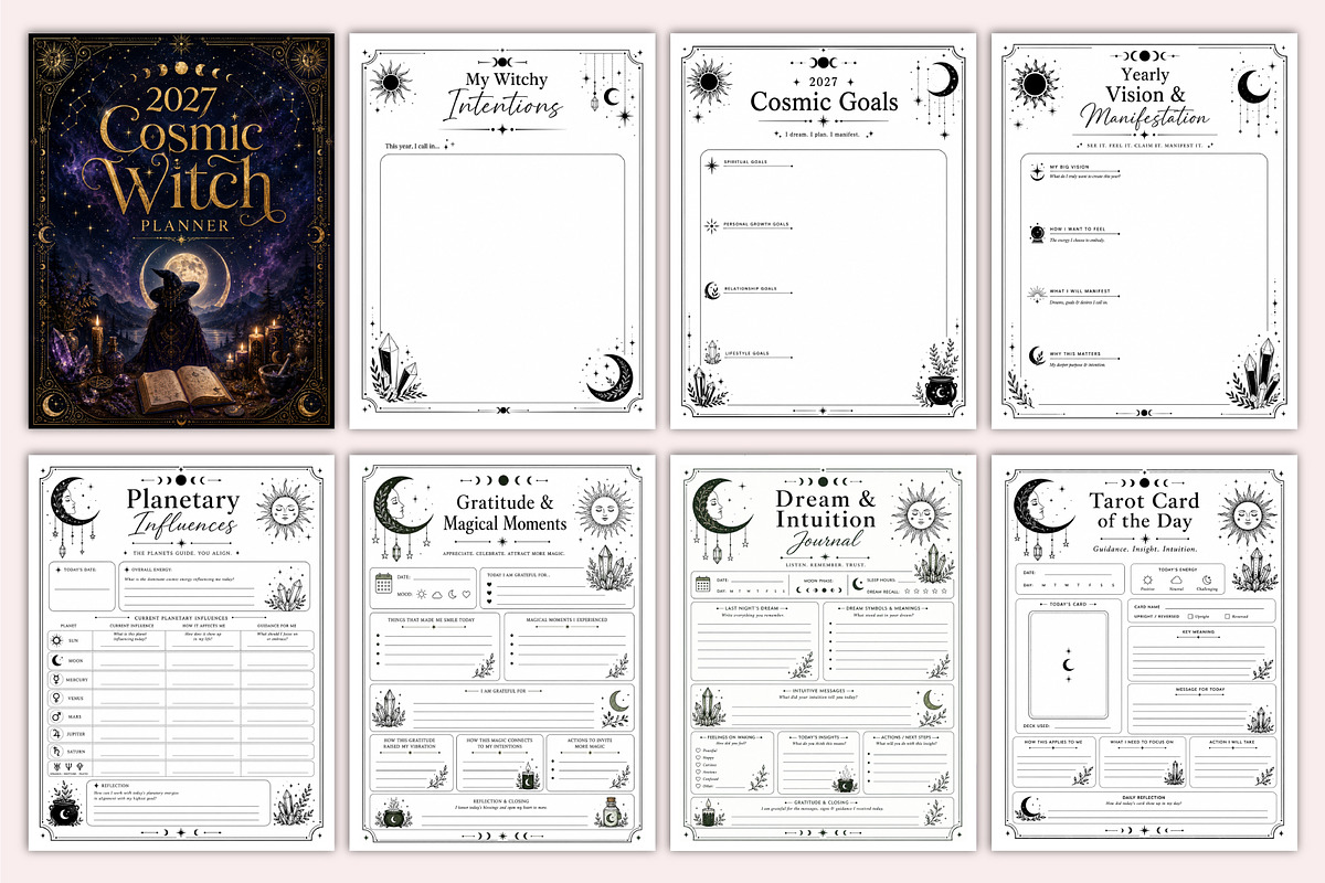 2027 Cosmic Witch Planner, a Stationery Template by Shumaya (Photo 2 of 6)