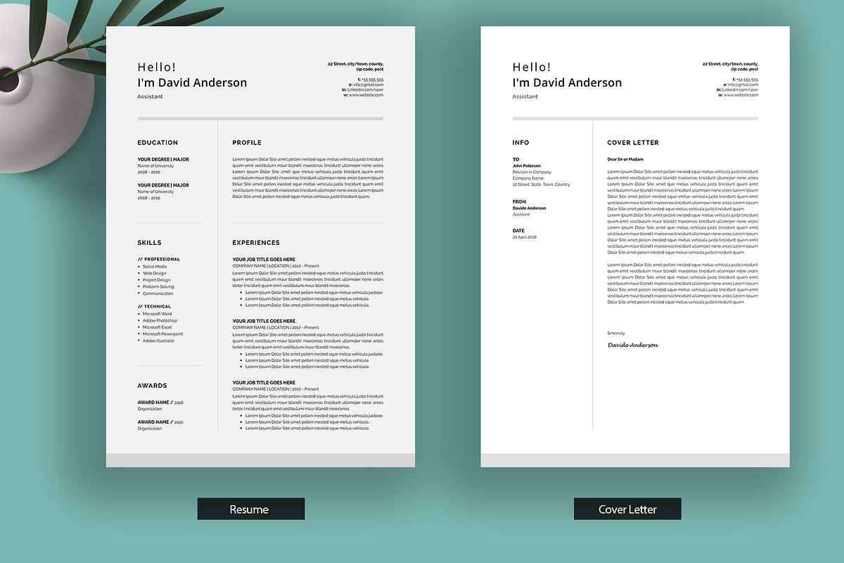 Professional Resume/CV, a Resume Template by SlideCo (Photo 2 of 7)