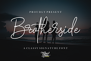 Brotherside Signature, a Script Font by figuree studio (Thumbnail 1 of 8)