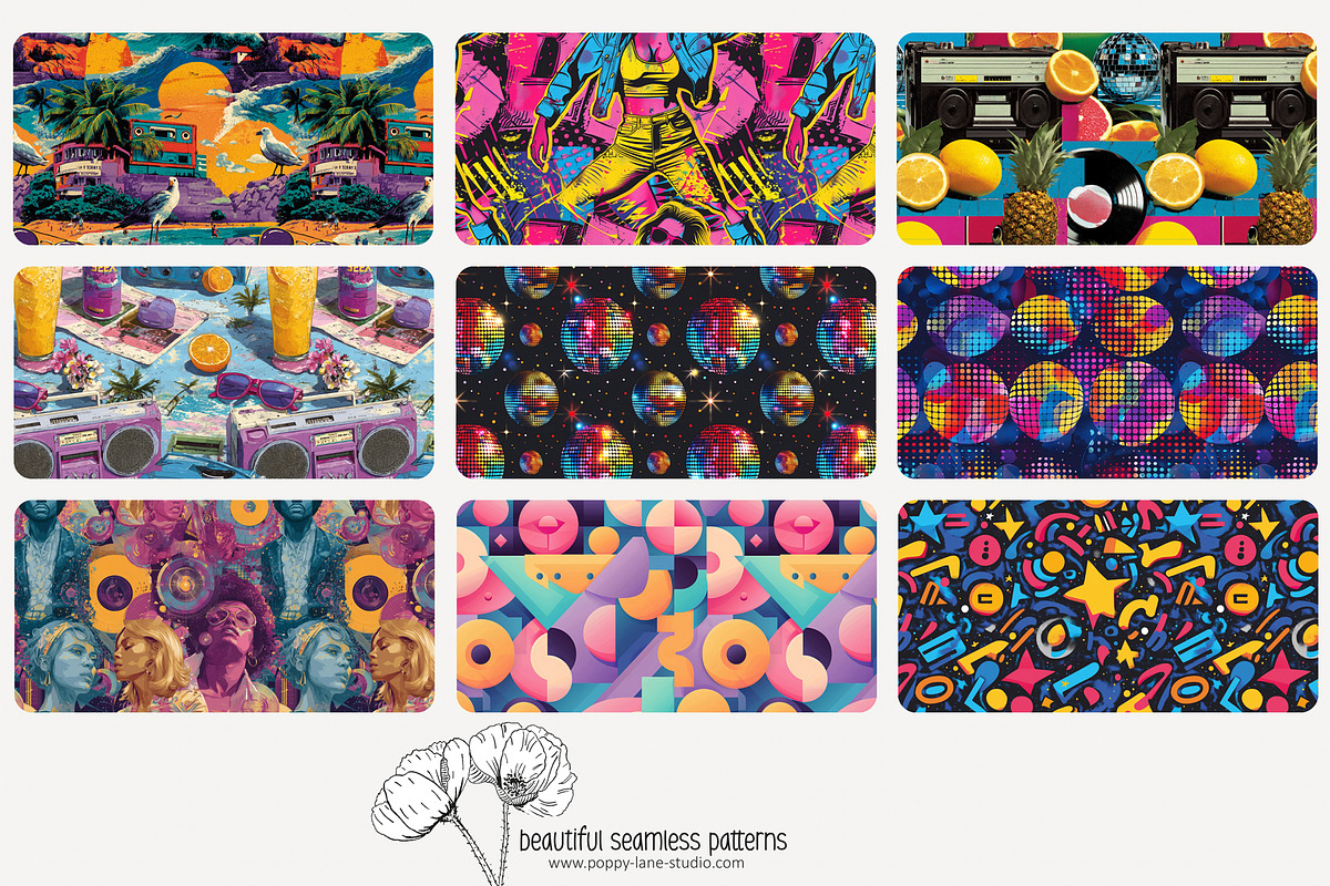 70 retro music seamless pattern, a Pattern Graphic by Poppy Lane Studio (Photo 3 of 10)