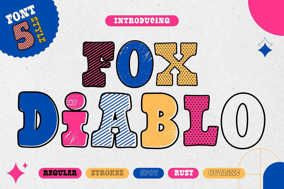Fox Diablo 5 Fonts Style, a Slab Serif Font by Fox7 By Rattana (Photo 1 of 11)