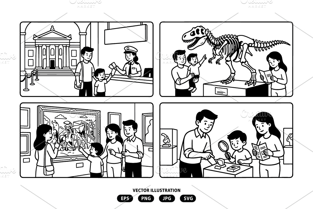 Family activities at the museum, a Person Illustration by Vectorlina (Photo 3 of 3)