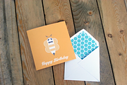 Bee Happy Birthday Card, a Product Mockup by Pixelated Pencils (Thumbnail 3 of 4)
