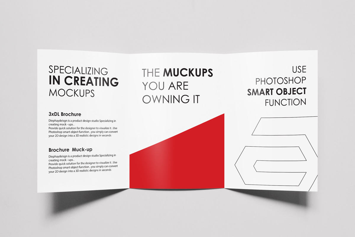 A4 or A5 Trifold Mockups, a Print Template by resumetemplathttps://d3es (Photo 4 of 11)